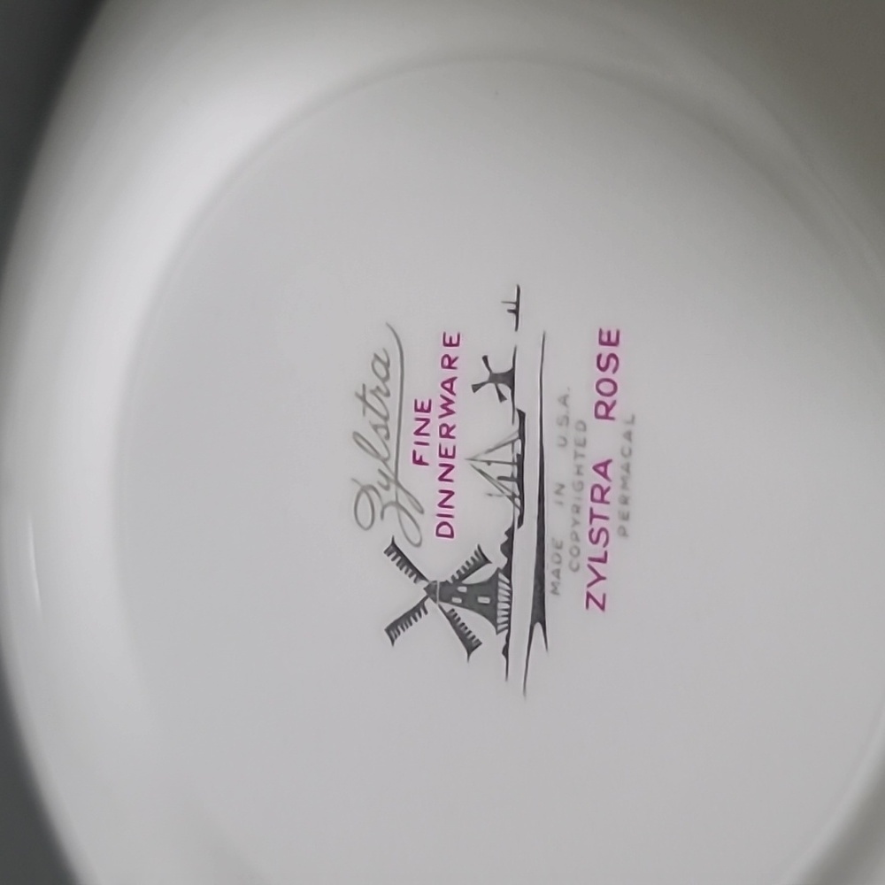 Zylstra Fine Dinning Serving Plate & Bowl Pink Rose Design - Picture 9 of 9